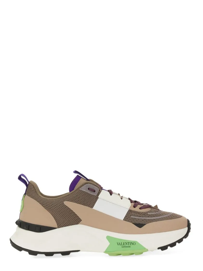 Leather And Mesh Sneaker