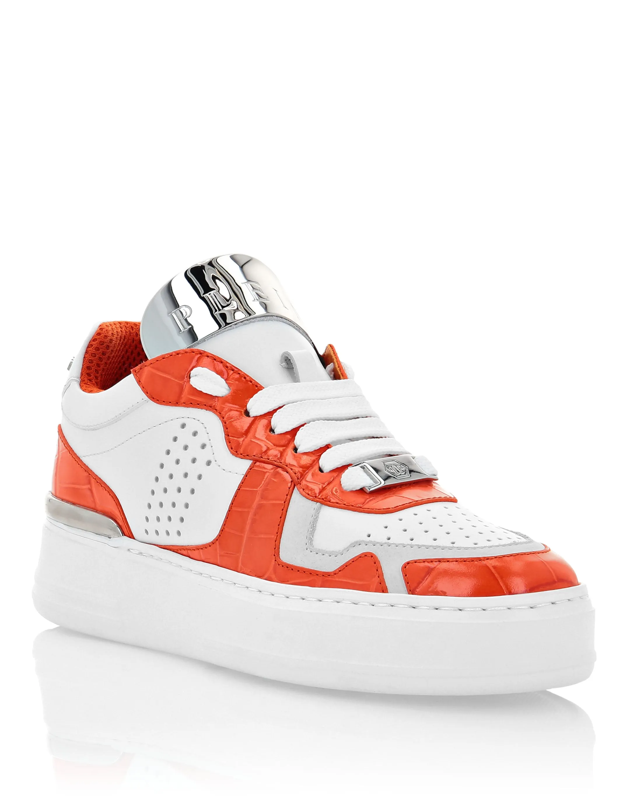 LO-TOP SNEAKERS SILVER $URFER COCCO PRINT