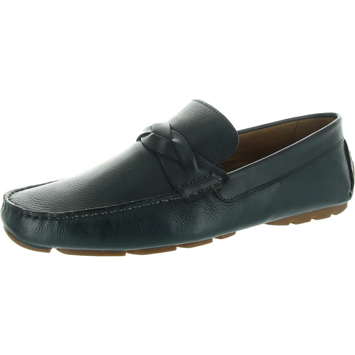 Mens Braided Leather Driving Moccasins