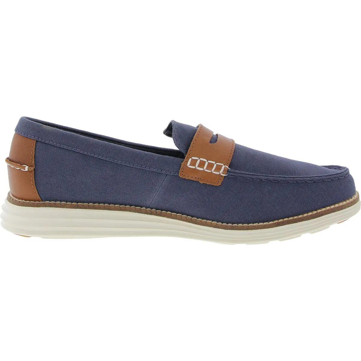 Mens Contrast Trim Canvas Loafers