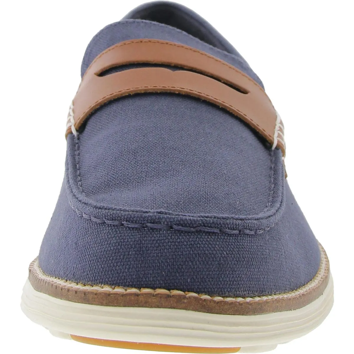 Mens Contrast Trim Canvas Loafers