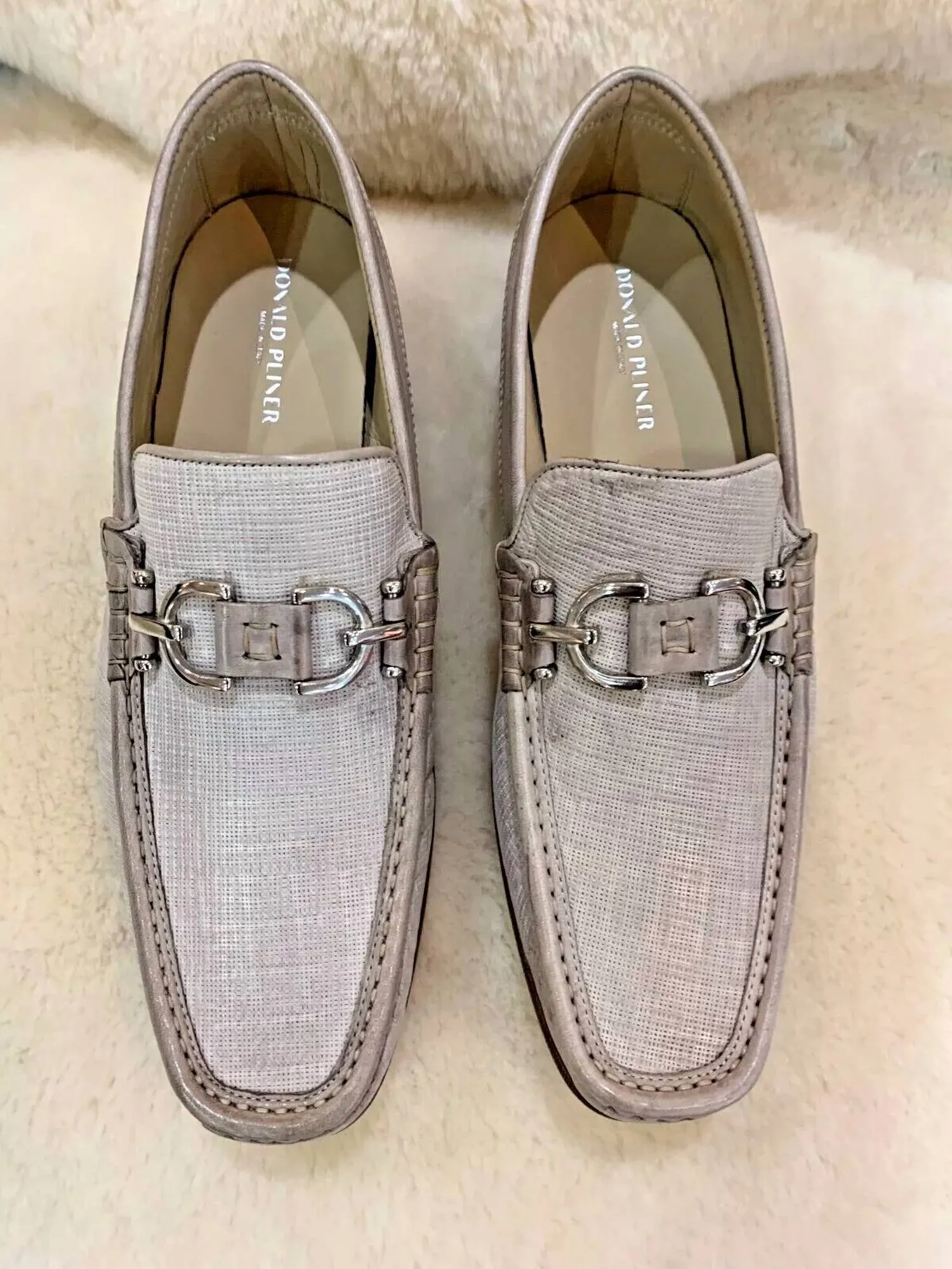 Men's Dacio Leather Driver Loafer In Ecru