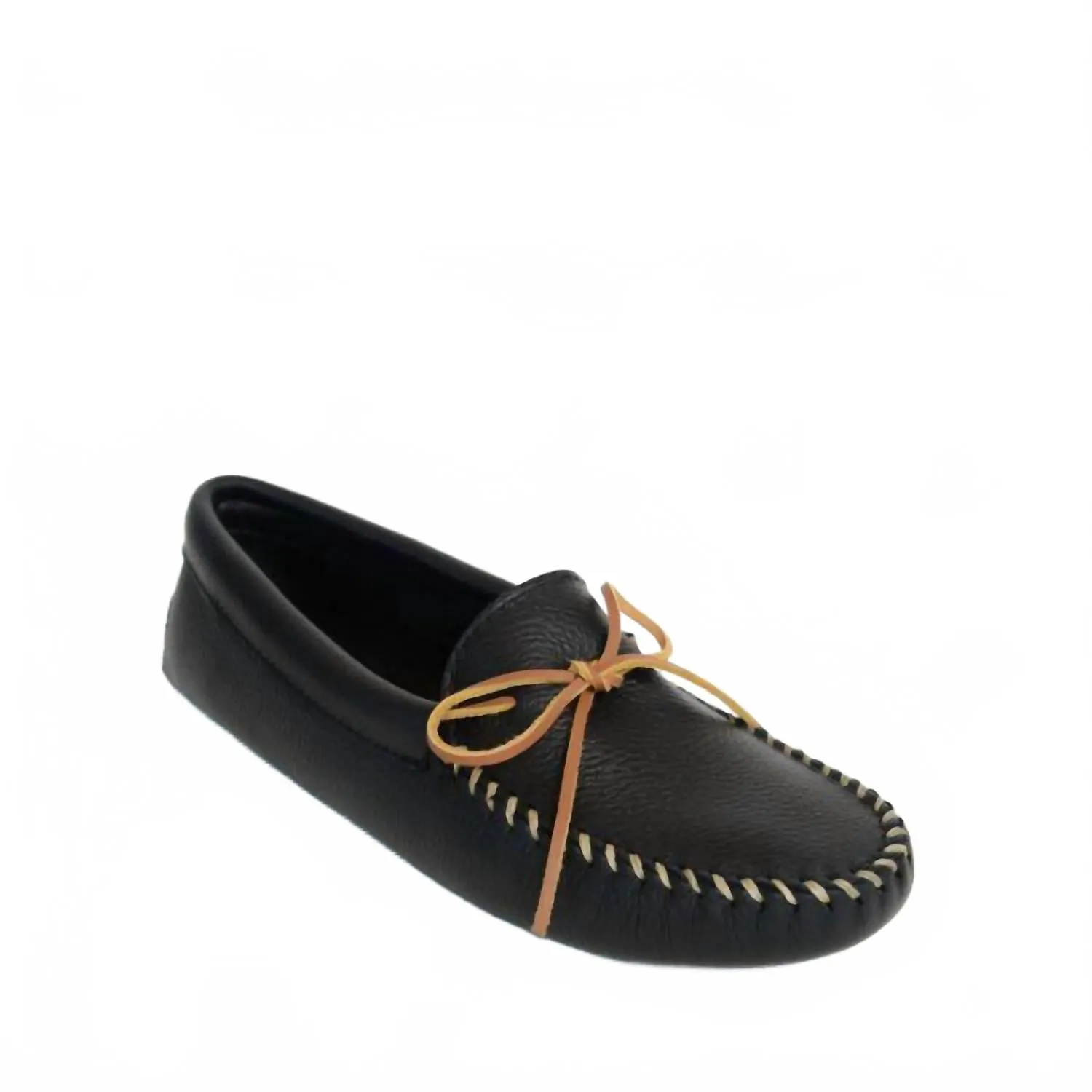 Men's Double Deerskin Softsole Moccasin In Black