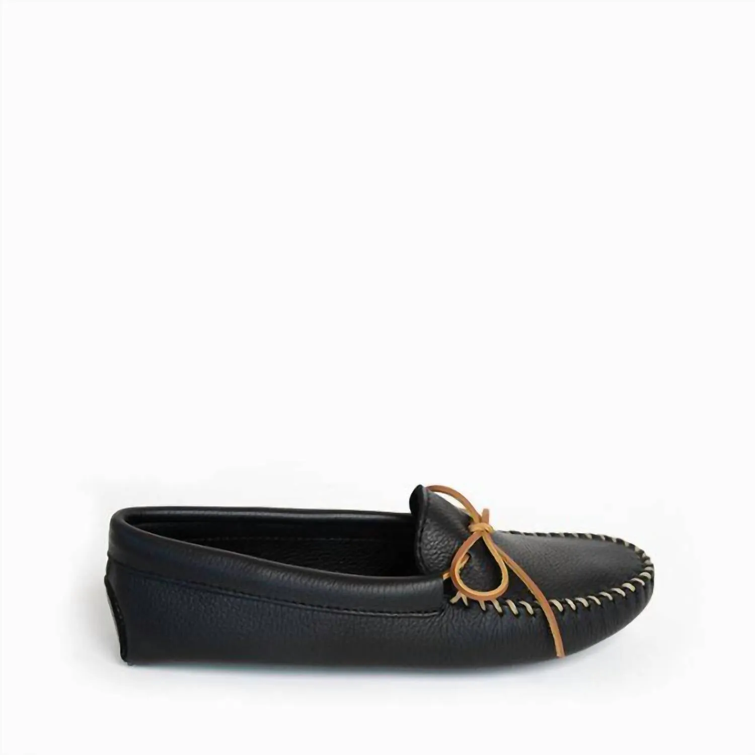 Men's Double Deerskin Softsole Moccasin In Black