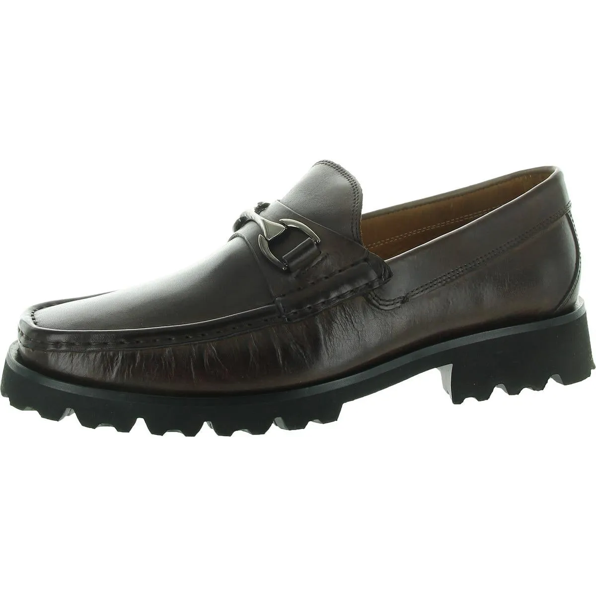 Mens Embellished Leather Loafers