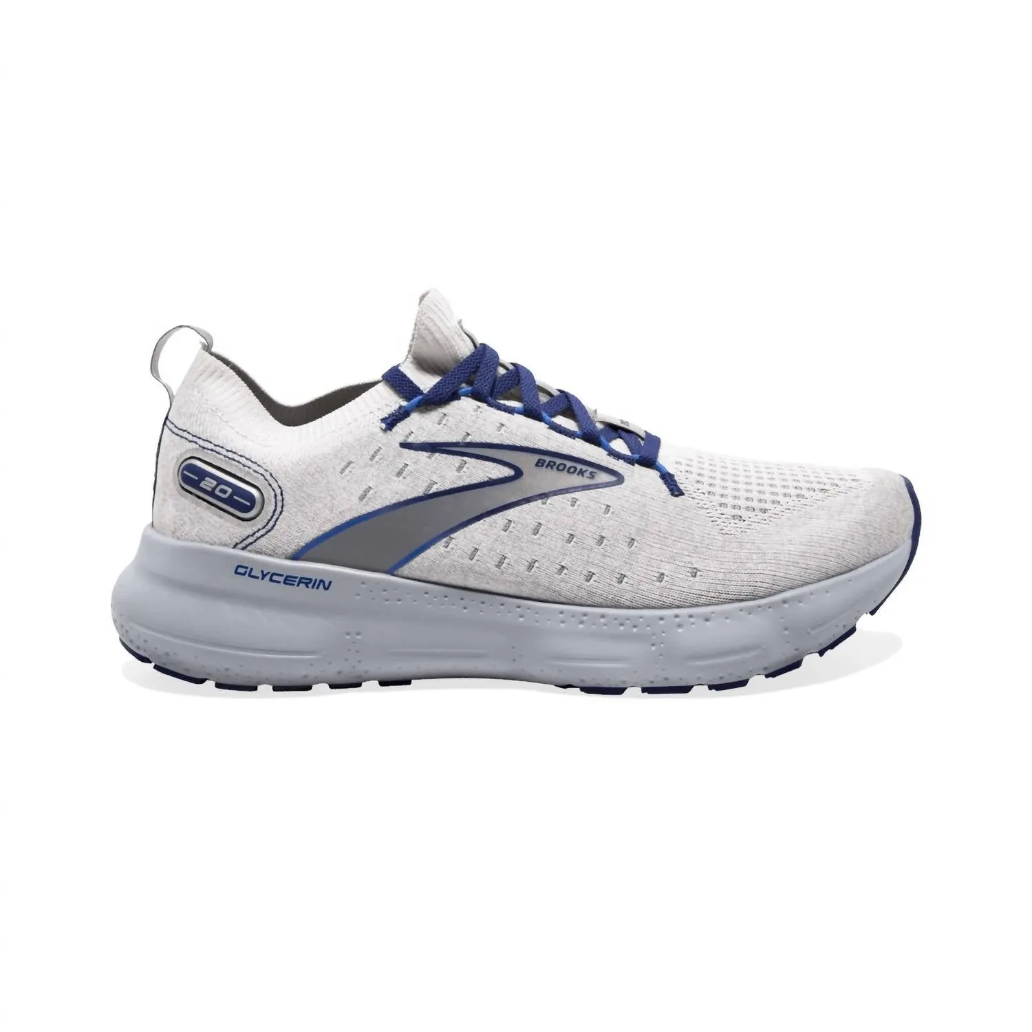 Men's Glycerin Stealthfit 20 Running Shoes In Oyster/alloy/blu Depths