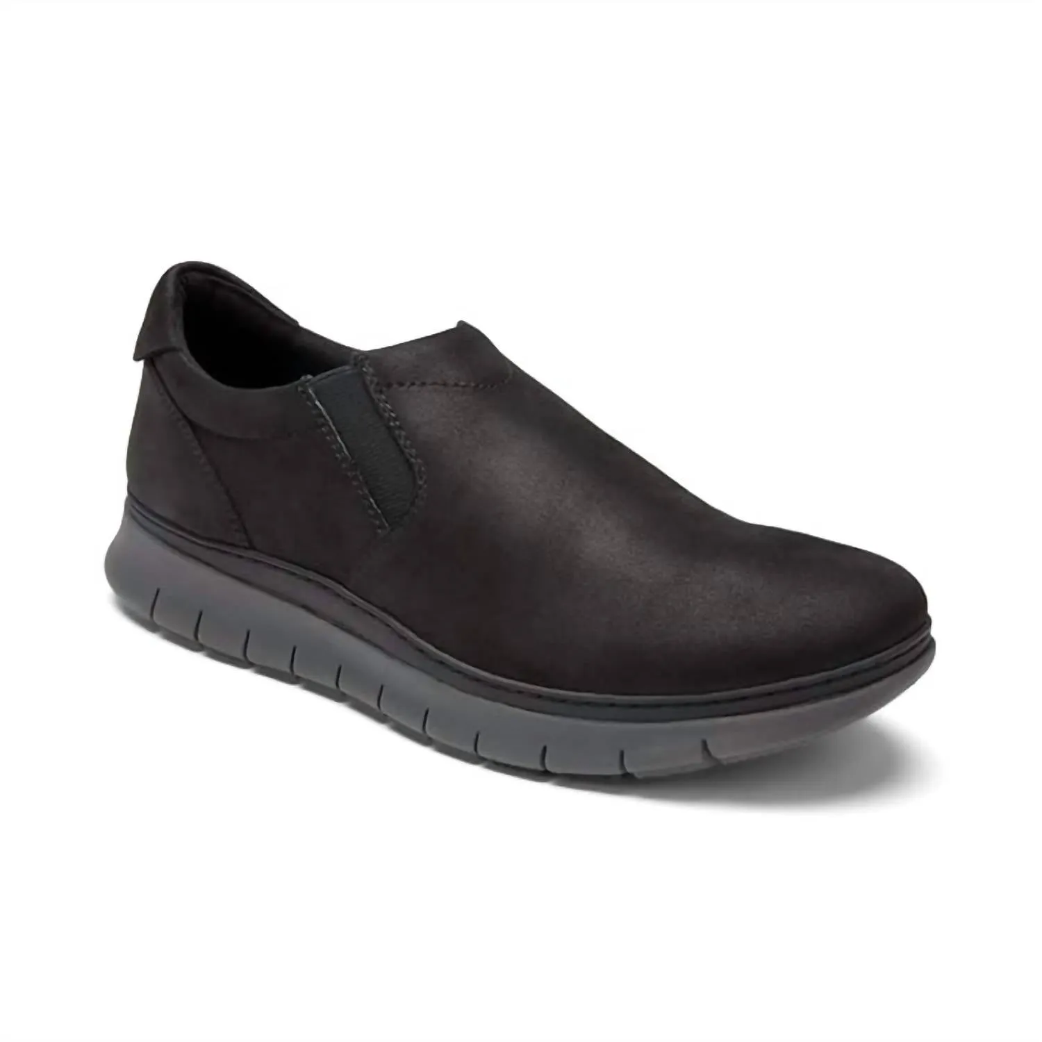 Men's Khai Nubuck Slip On Shoes In Black