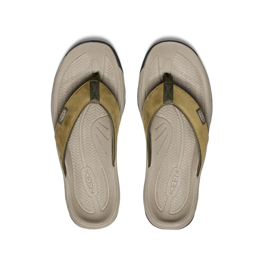 Men's Kona Leather Flip-Flop  |  Martini Olive/Forest Night