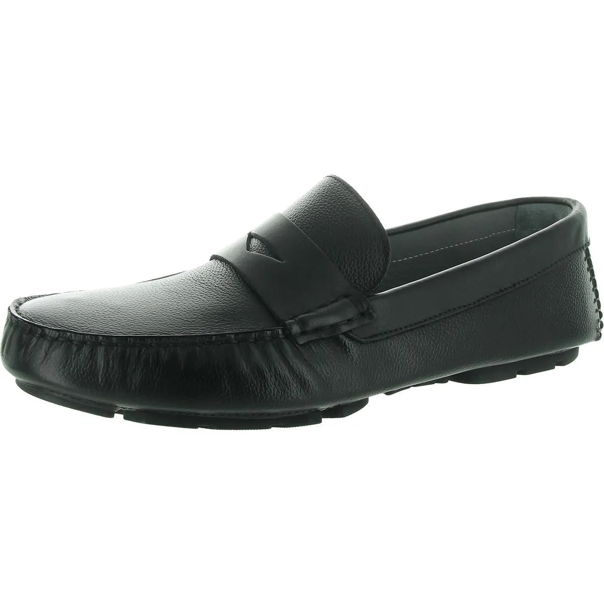 Mens Laceless Leather Driving Moccasins