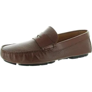 Mens Laceless Leather Driving Moccasins