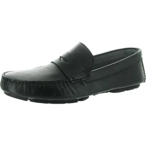 Mens Laceless Leather Driving Moccasins