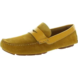 Mens Laceless Leather Driving Moccasins