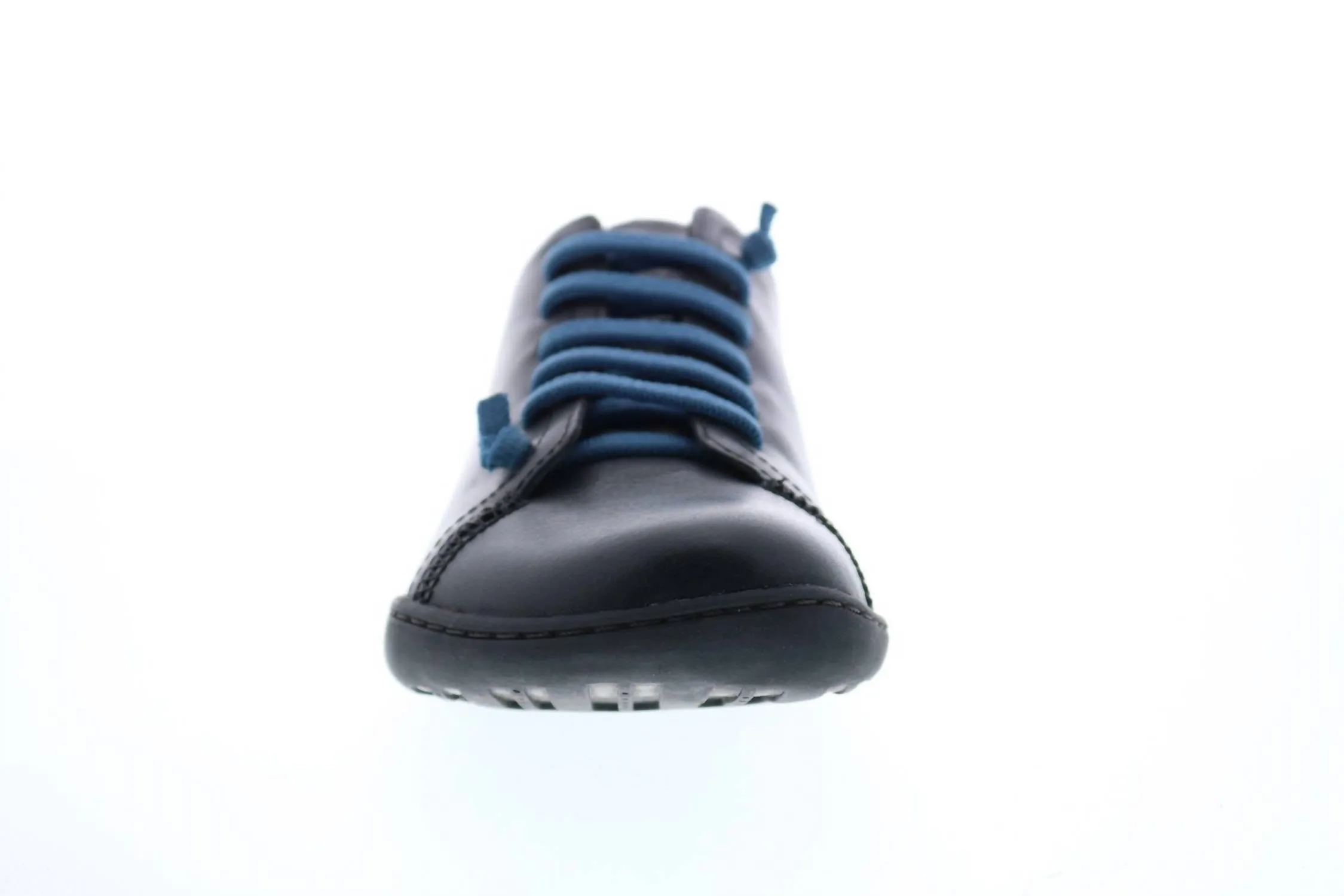 Men's Leather Lace Up Euro Sneakers Shoes In Noray Negro (Mar)/cami Negro