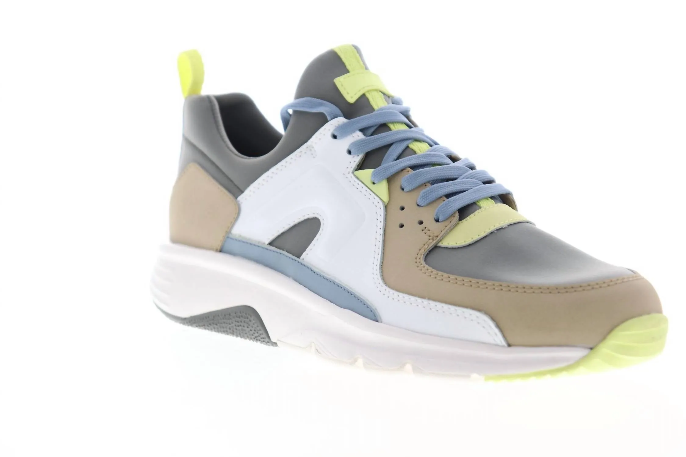 Men's Low Top Lace Up Sneakers Shoes In Lamper Beige, Pad. Swing/kit Bla