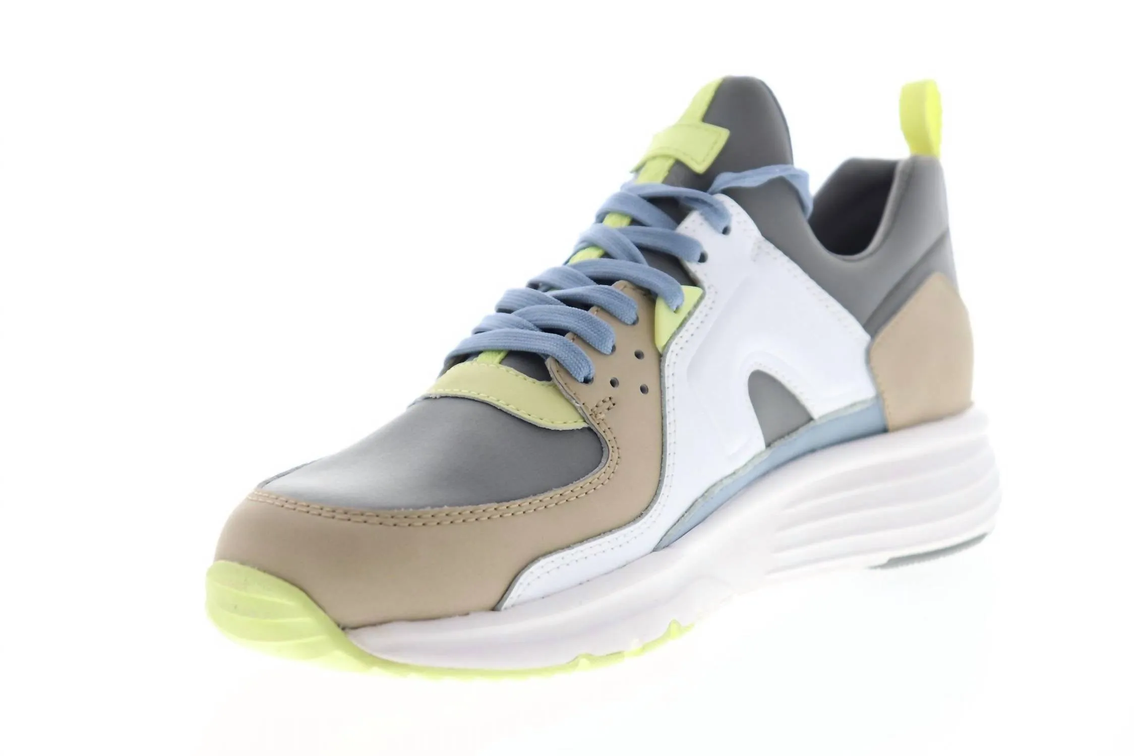 Men's Low Top Lace Up Sneakers Shoes In Lamper Beige, Pad. Swing/kit Bla