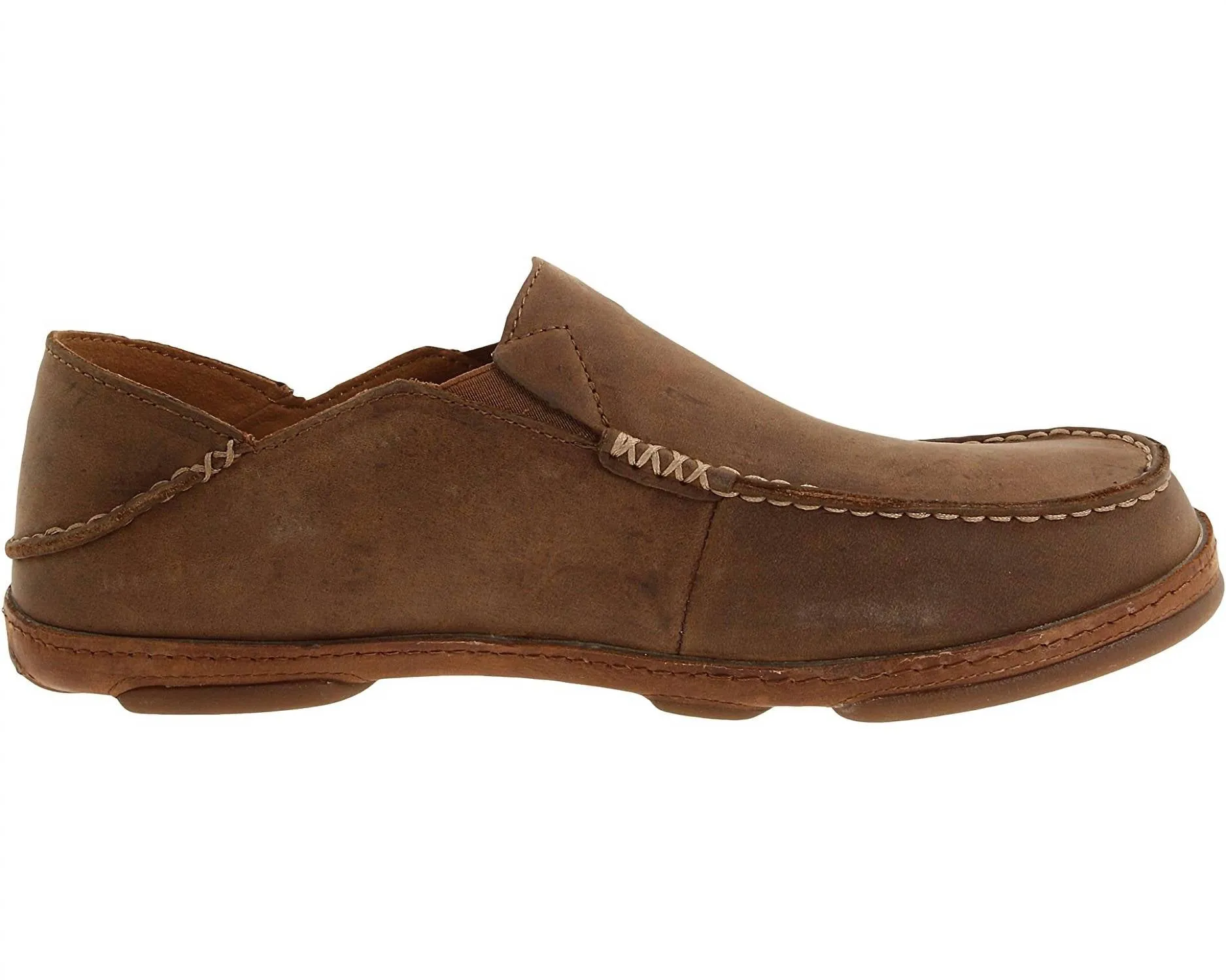 Men's Moloa Leather Slip-On Shoes In Ray/toffee