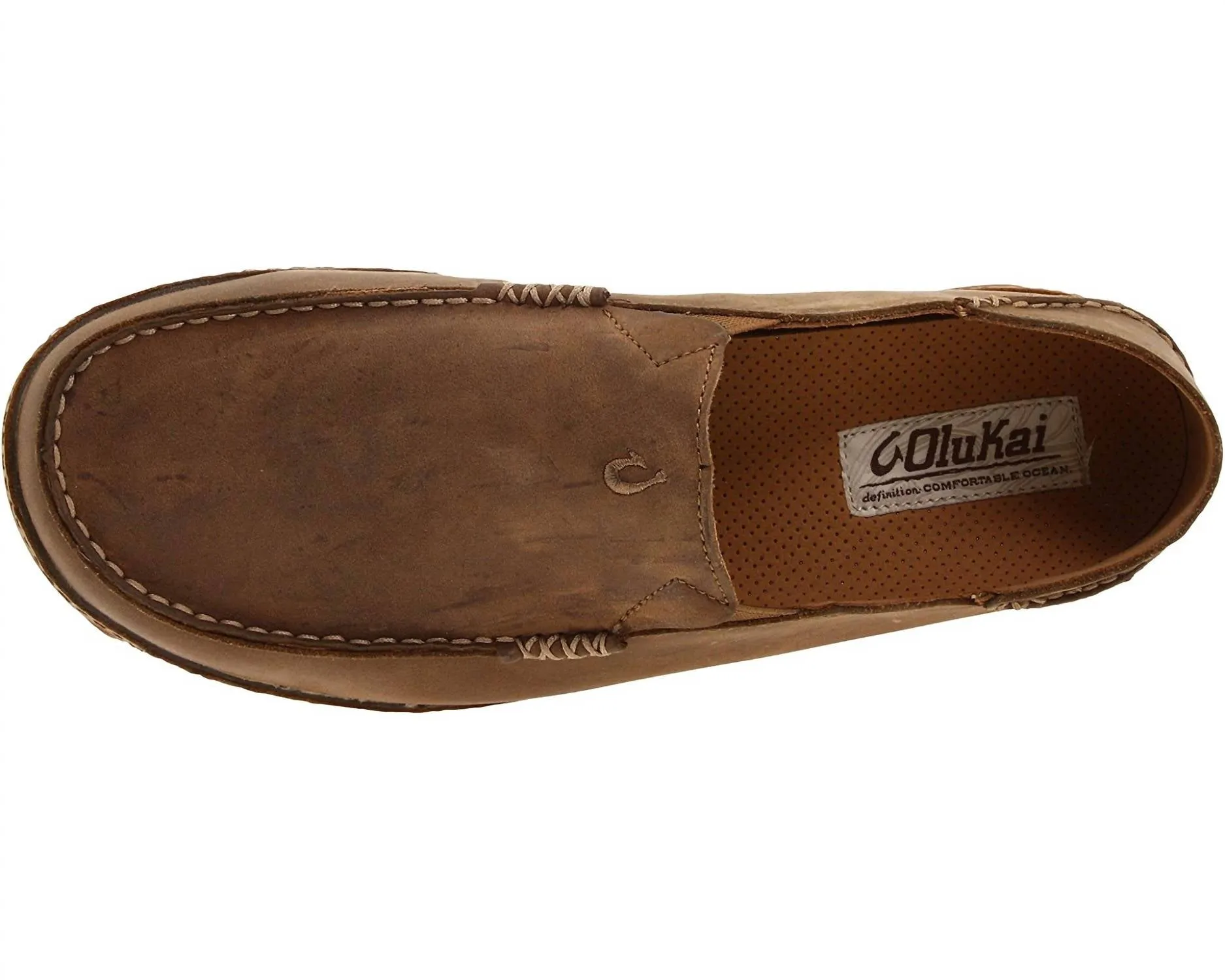 Men's Moloa Leather Slip-On Shoes In Ray/toffee