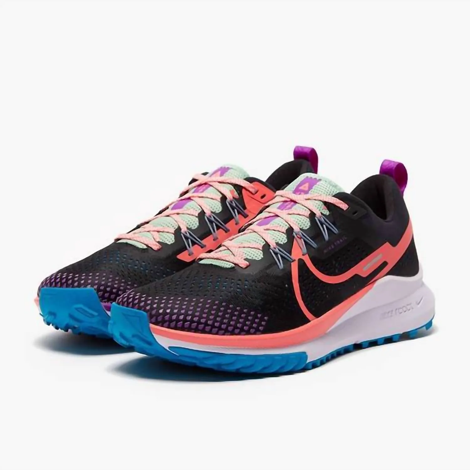 Men's React Pegasus Trail 4 Sneaker In Black/magic Ember-Purple