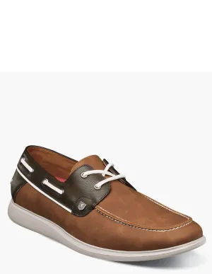 Men's Reid Moc Toe Boat Shoe In Cognac Multi
