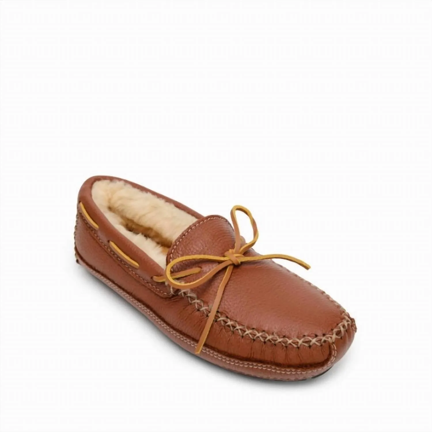 Men's Sheepskin Moose Moccasin Slipper In Carmel