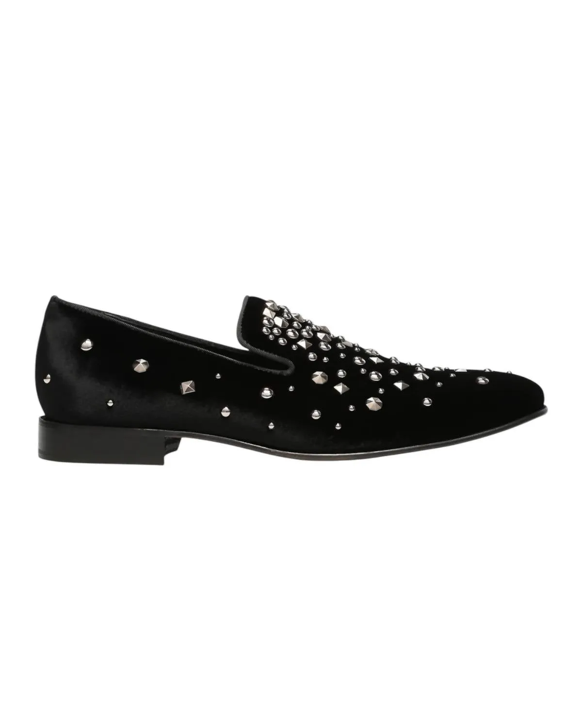 Men's Spencer Velvet Rhinestone Shoe In Black