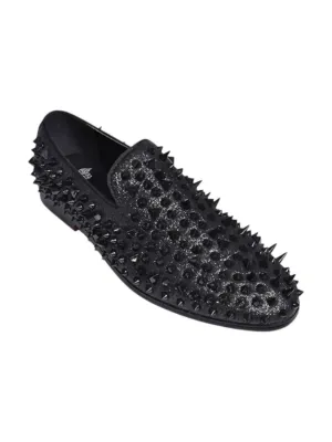 Men's Spiked Glitter Smoker Shoe In Black