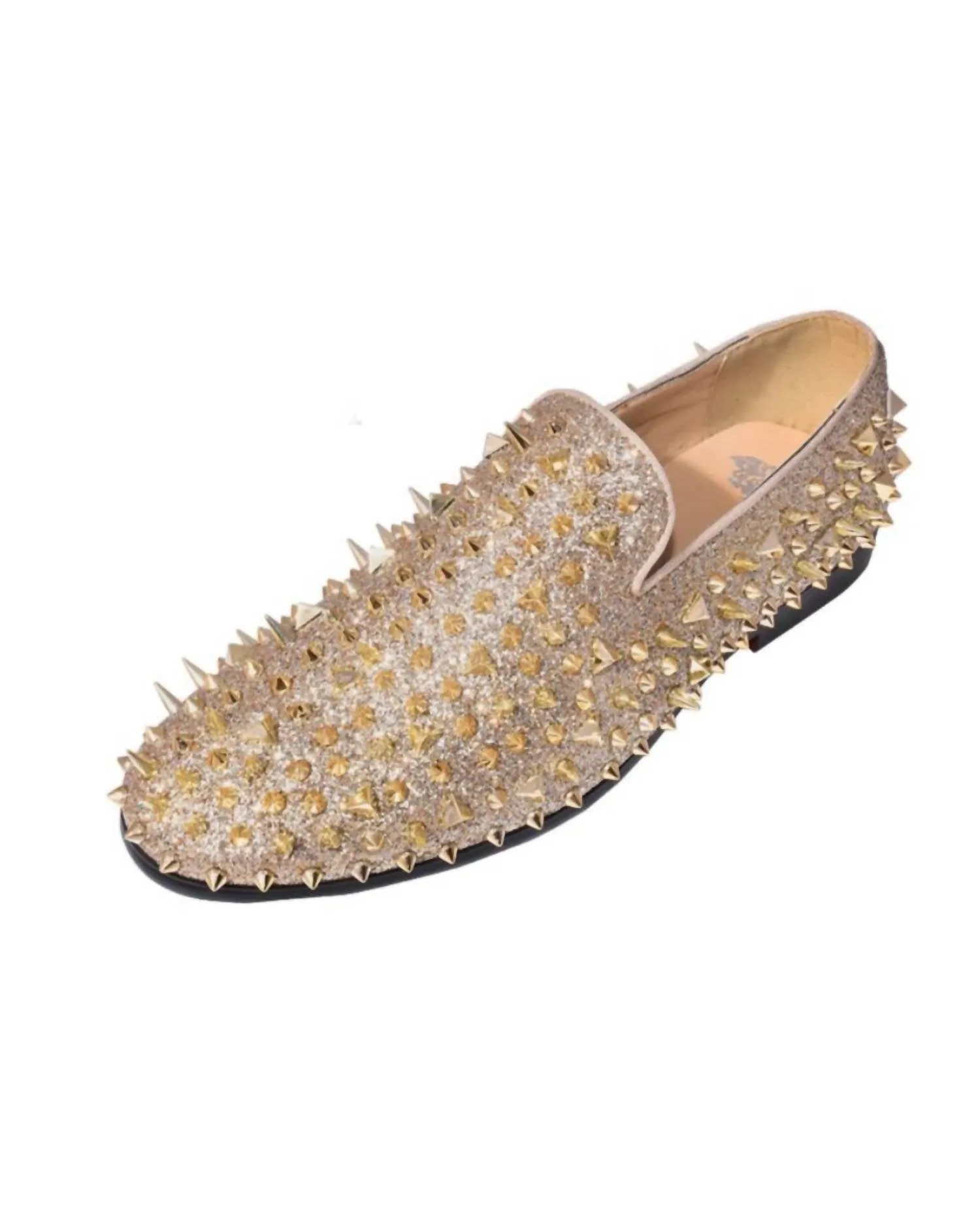 Men's Spiked Glitter Smoker Shoe In Gold