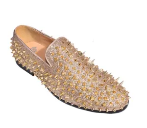 Men's Spiked Glitter Smoker Shoe In Gold