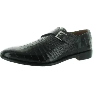 Mens Textured Leather Loafers
