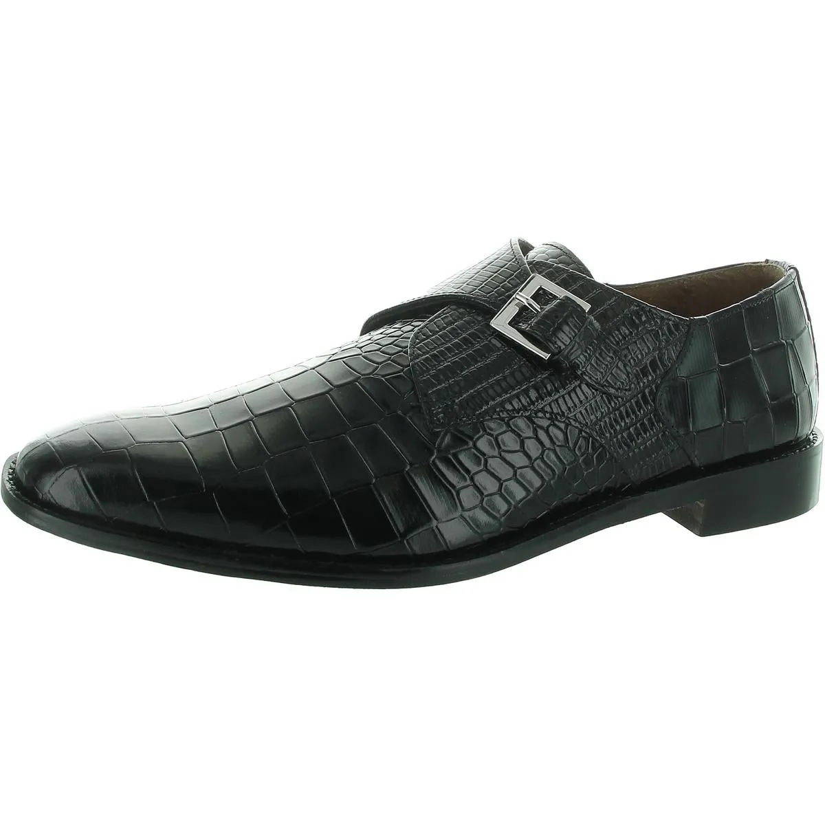 Mens Textured Leather Loafers