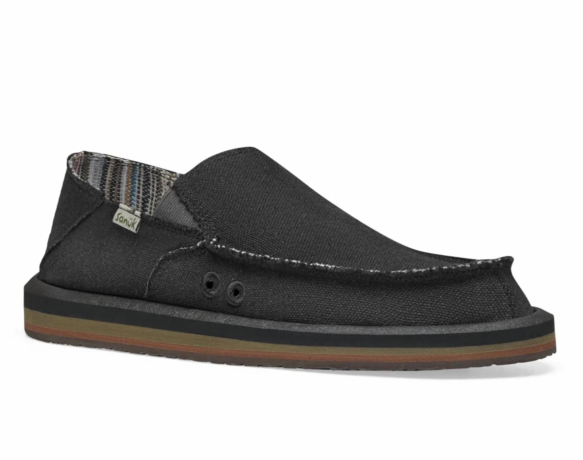 Men's Vagabond Slip On In Black Hemp