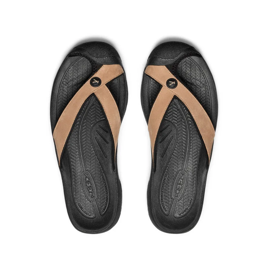 Men's Waimea Leather Flip-Flop  |  Cornstalk/Black
