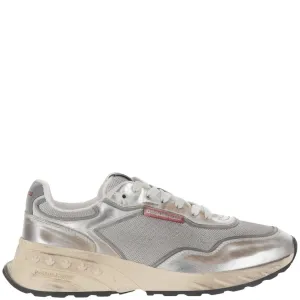 Mesh And Leather Sneakers With Logo