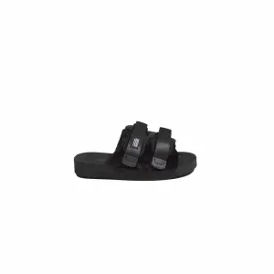 Moto Rubber Slippers Black With Fur