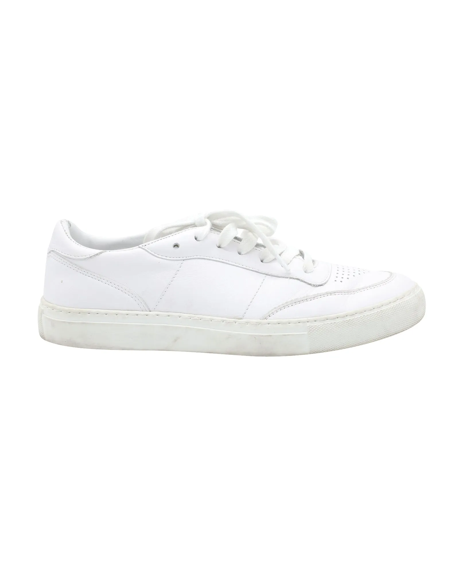 Officine Generale Matt Sneakers in White Leather