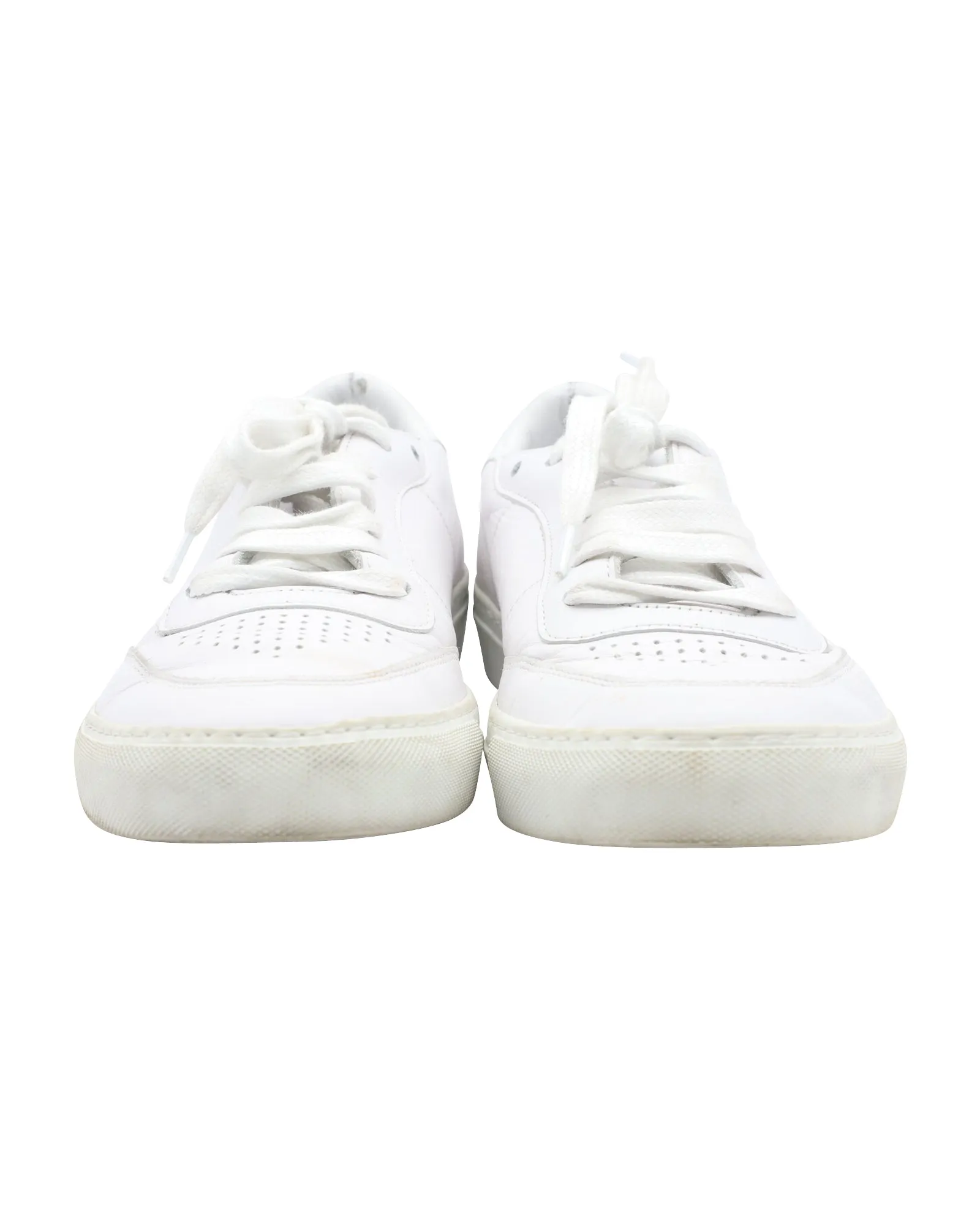Officine Generale Matt Sneakers in White Leather