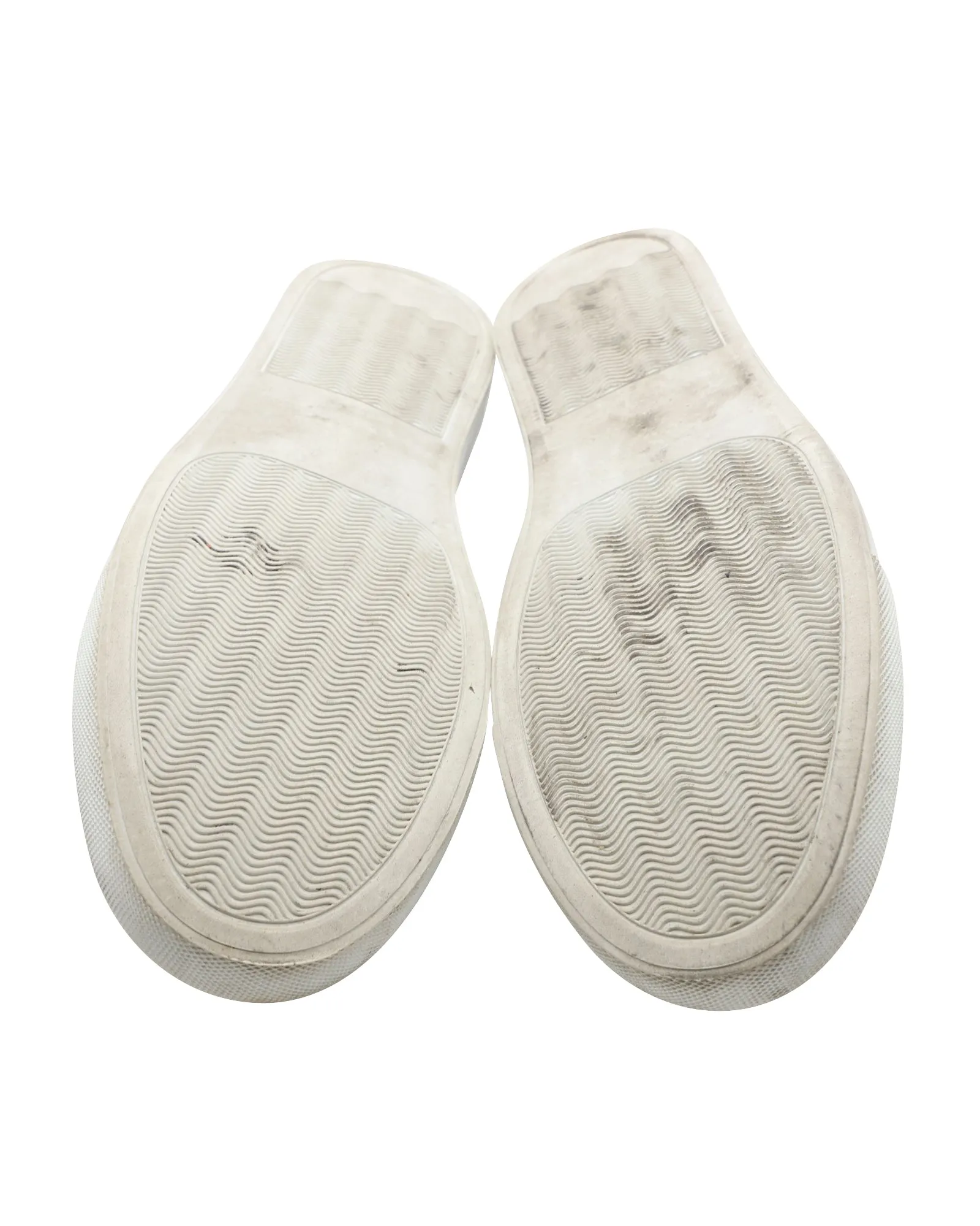 Officine Generale Matt Sneakers in White Leather