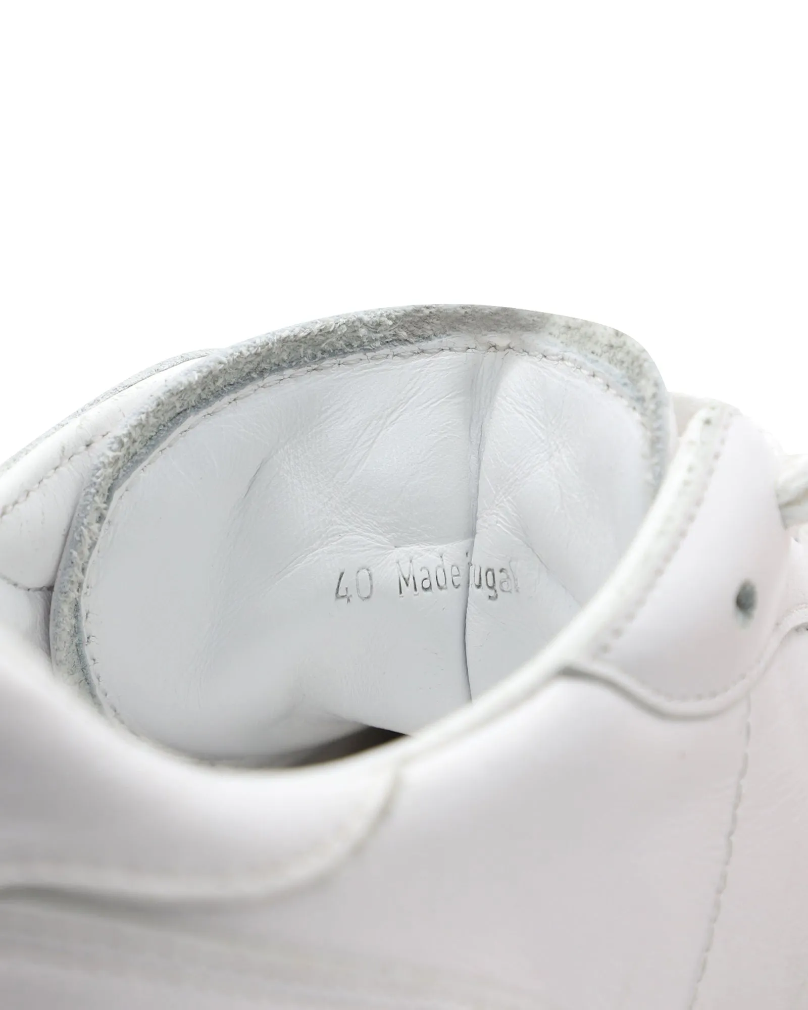 Officine Generale Matt Sneakers in White Leather