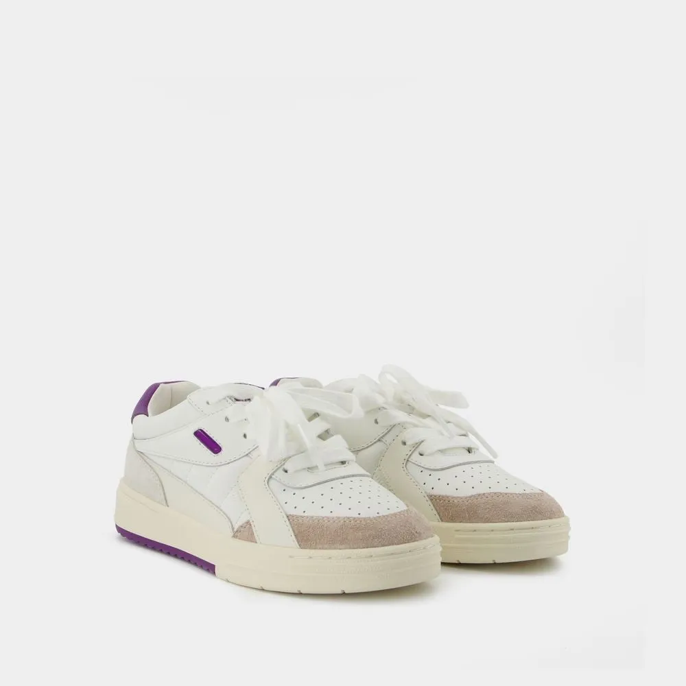 Palm University Sneakers  - White/Purple - Leather