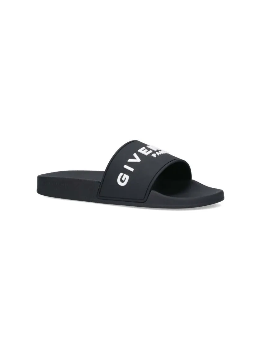 Paris" Flat Sandals  Black