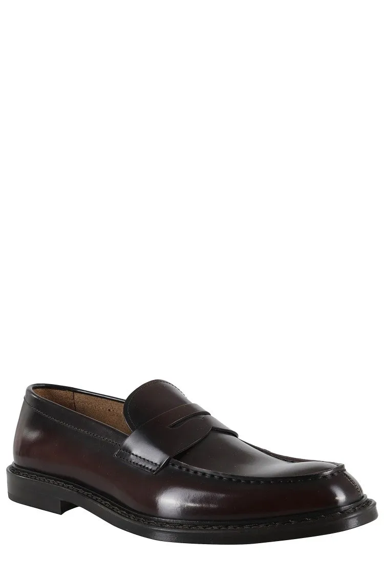 Polished Leather Penny Loafers