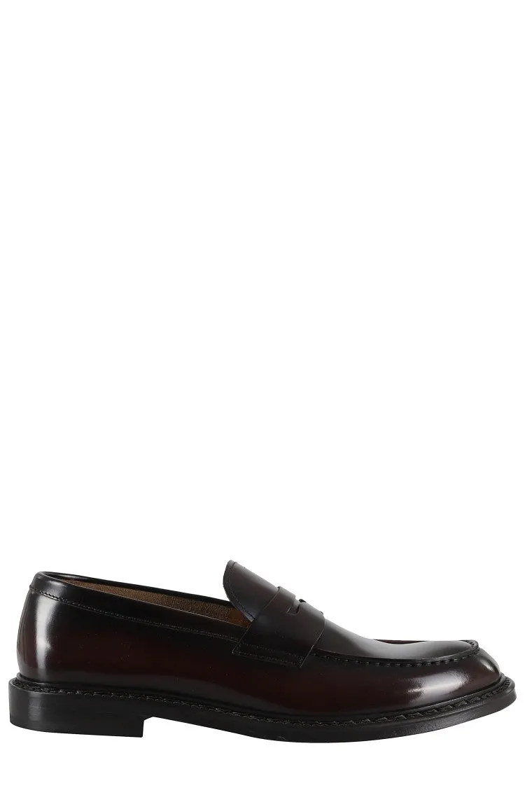Polished Leather Penny Loafers