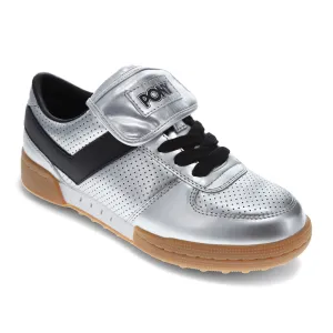 PONY Mens Linebacker Metallic Genuine Leather Premium Lace Up Athletic Sneaker Shoe