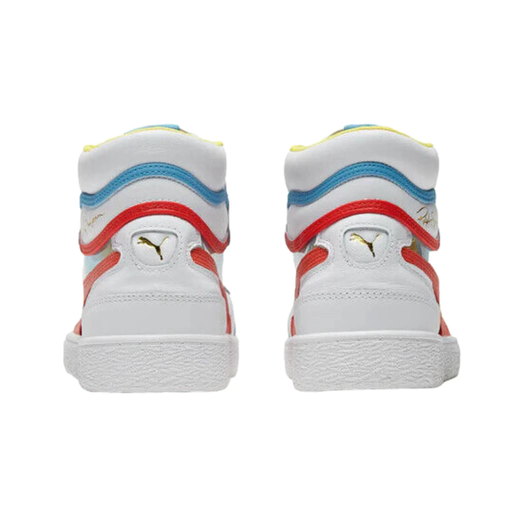 Puma Ralph Sampson Mid Glass White/Hot Coral/Ethereal Blue  371582-02 Men's
