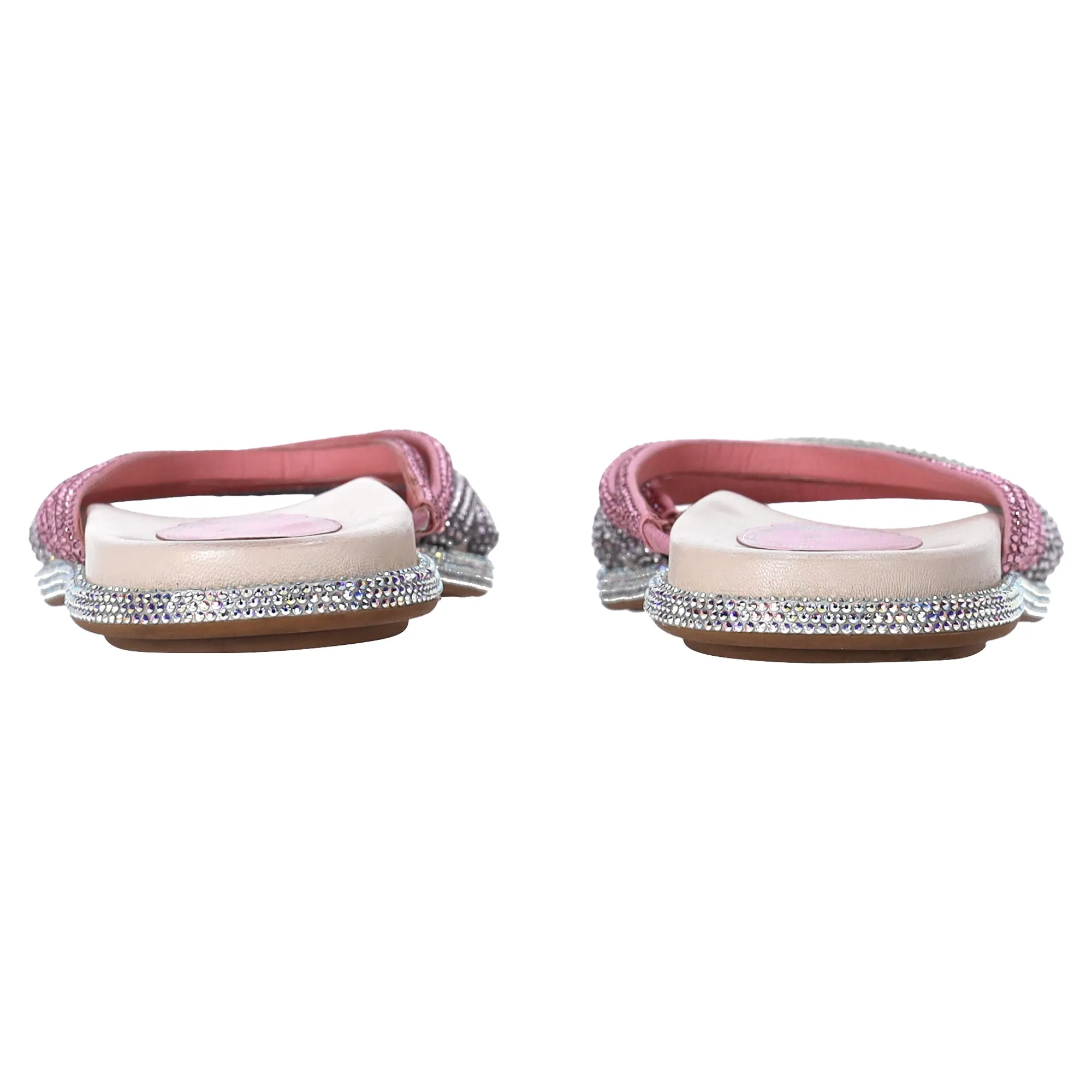 Ren Caovilla Frida Crystal-Embellished Strappy Slippers in Multicolor Leather