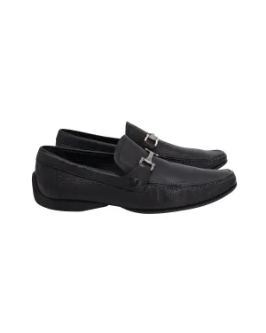 Salvatore Ferragamo Buckle Loafers in Black Leather