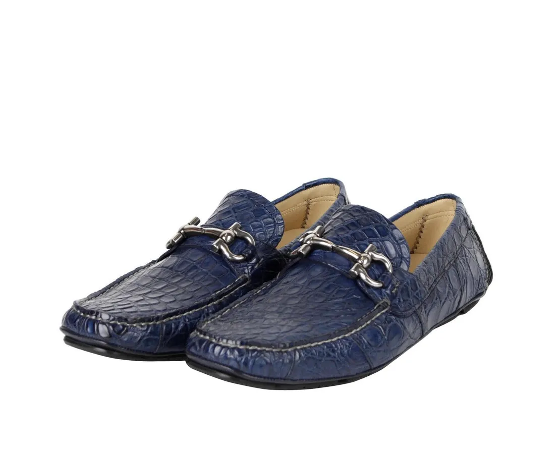 Salvatore Ferragamo Men's Crocodile Horsebit Loafer
