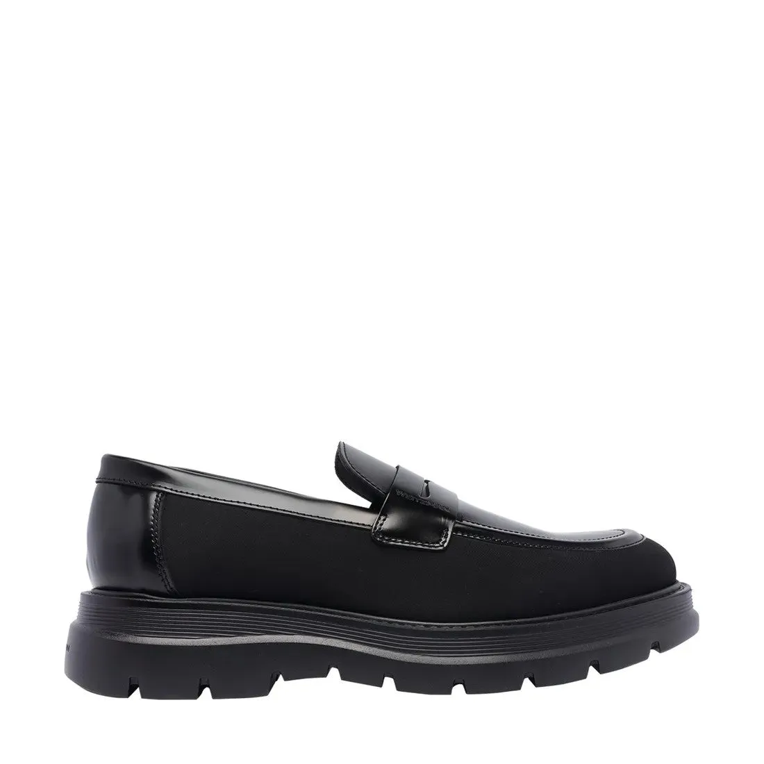Sculpted Rubber Sole Moccasin With Elastic Inserts