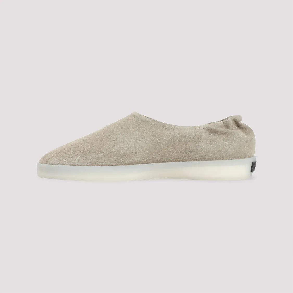 Sesame Beige Suede Calf Leather Mule