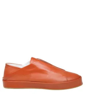 Slip On Sneakers In Orange Leather